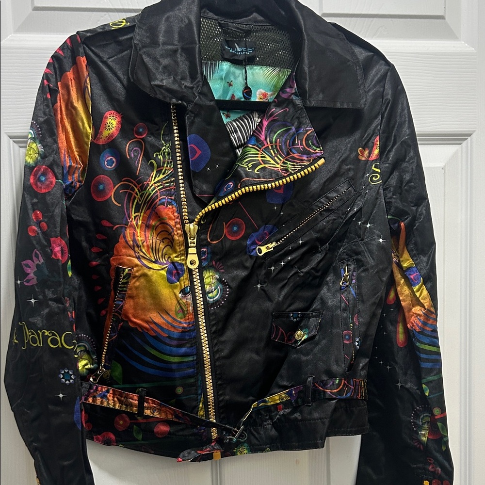 ART Colorful Graphic Moto Jacket